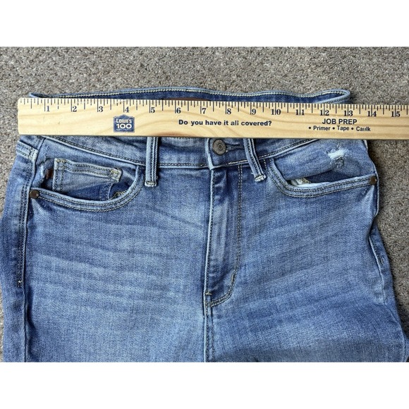 Judy Blue Women's 5/27 Raw Hem Bootcut Jeans Light Wash Denim High Waist - Picture 7 of 9